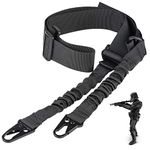 ZONSUSE Two Points Rifle Sling, Tactical Gun Strap, Airsoft Sling, with Metal Hook, Adjustable Removable, Release Flexibly, for Rifle Airsoft Shotgun(Black)