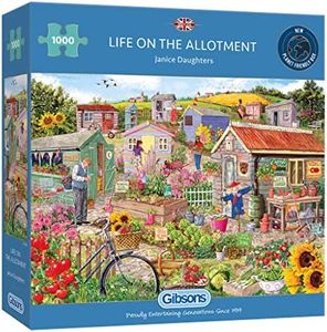Life on the Allotment 1000 Piece Jigsaw Puzzle | Gardening Jigsaw Puzzle | Sustainable Puzzle for Adults | Premium 100% Recycled Board | Great Gift for Adults | Gibsons Games