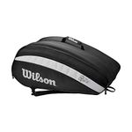 Wilson Roger Federer Team 12 Tennis Racquet Kit Bag, Black, L