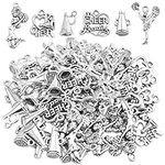 60pcs 6 Styles Antique Silver Cheer