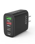 USB C Wall Charger Block, 40W 4-Port Type C Fast Charging Brick Dual PD&QC Wall Plug Adapter Compatible for iPhone 15/15 Pro/ 15 Pro Max/14/13/12, iPad, Airpods, Watch