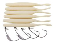 momolures Bass Lures LIVE STICK 6inch with HOOK for Bass Seabass Pike Fishing Soft lure/DOLIVE STICK (SOLID WHITE & Hooks)