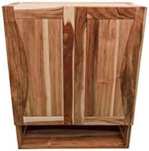 EcoDecors 100% Solid Teak Wood, Medicine Chest, Hanging Wall Cabinet (Curvature) Soft Close Doors