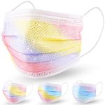 NiHealth Adult Glitter Disposable Fashion Face Masks, Tomorotec 30PCS Mesh Cool Touch Feel Stylish Icy Fabric 4 Layers for Sensitive Skin, Wrapped in Breathable Non-Woven Fabric (3 Gradient Colors)