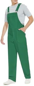 WORK IDEA Men's Bib Overalls,Men's Overalls Workwear Lightweight with Adjustable Straps and Pockets,Xmas Green, XXL