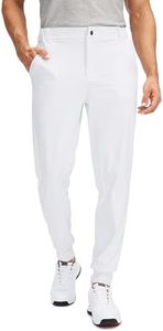 Soothfeel Men's Golf Joggers Pants with 5 Pockets Slim Fit Stretch Sweatpants Running Travel Dress Work Pants for Men(White, XXL