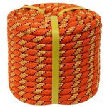CRAYZA Double Braided Polyester Rope (1/2 in x 100 ft) Strong Arborist Rigging Rope 48 Strands for Swing Tree Work Pulling Sailing, Orange