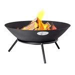 56cm Diameter Cast Iron Fire Pit Outdoor Portable Garden Patio Heater Wood Burner BBQ Camping Fire Bowl - by Harbour Housewares