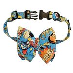 All For Fur Dog Bow Tie | Adjustable Collar Strap with D-Ring | Luxury Pet Accessories | Lightweight & Comfortable Bowtie for Dogs | Bow for Small Dogs | Blue Big Bang