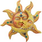 Ebros Gift Beautiful Mosaic Celestial Sun and Moon Day Surrendering Unto Night Wall Sculpture Hanging Decor Figurine