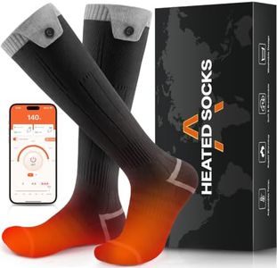 Heated Socks for Men Women, APP Control Rechargeable Electric Heated Socks, 10000mAh Total Battery Powered Foot Warmers, Washable Thermal Socks for Skiing, Hunting, Hiking, Camping, Cycling