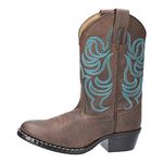 Smoky Mountain Boots unisex-child Monterey Western Boots cowboy, Brown/Turquoise, 6.5 Toddler