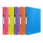 Oxford A4 Ring Binders, Assorted Colours, 5 Flexible 2-Ring Folders, 40mm