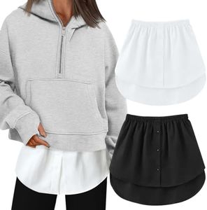 Zilams Extensor de Camisa de Mujer Moda Falda Camisa Falsa Bajo Capas Camisa de Barrido Inferior Parte Superior Falsa para Mujeres Niñas