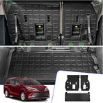 Rongtaod Cargo Mat Compatible with 2021-2024 Toyota Sienna No Spare Tire Trunk Mat Trunk Liner TPE All Weather Cargo Liner Back Seat Cover Protector 2023 Sienna Accessories (Backrest Mats+Trunk Mat)