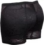 OMLAVIDA Women's Boy Short Butt Lifter Padded Panty Shorts Butt Hip Enhancer Butt Shaper Washable (M, Black)