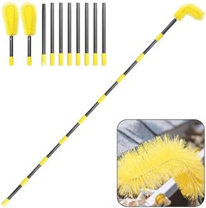 Gutter Cleaning Tools from The Ground, 10 FT Gutter Cleaning Brush with Telescopic Pole, Long Reach Gutter Guard Roofing Tool for Removing Leaves and Debris