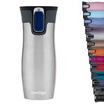 Contigo West Loop Autoseal Travel Mug, Stainless Steel Thermal Mug, Vacuum Flask, Leakproof Tumbler, Coffee Mug with BPA Easy-Clean Lid, 470 ml