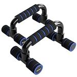 Readaeer Push Up Bars Gym Exercise Equipment Fitness 2 Pair Pushup Handles with Cushioned Foam Grip and Non-Slip Sturdy Structure Push Up Bars for Men & Women（Blue）