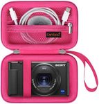 Canboc Carrying Case for Sony ZV-1 Digital Camera for Content Creators, Sony ZV1 Vlogging Camera Bag, Zipper Mesh Pocket fits USB Cable, Batteries, Rosered
