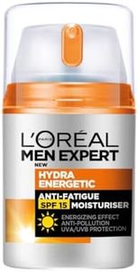 L'Oréal Paris Anti-Fatigue Facial Moisturiser for Men, With Vitamin C and SPF15, Men Expert Hydra Energetic, 50ml