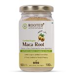 Rooted Actives Maca Root Powder 100 G | Stamina, Virility, Hormonal Support | Imported From Peru, Certified Organic, Gelatinised