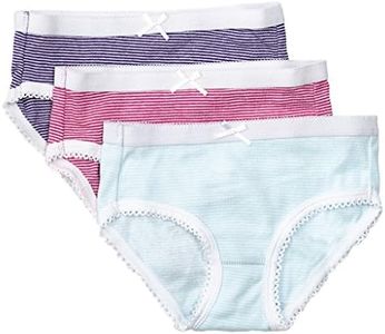 Feathers Girls Multi Stripe Snug Fit Tagless Briefs Underwear - 100% Cotton Super Soft Panties ,6
