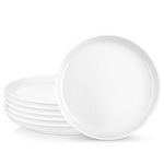 MALACASA, Series REG, White Dinner Plates for 6 People, 8.5'' Porcelain Dinner Plates, Dinner Plates Set for Appetizer, Pasta, Soup, Fruit, Microwave Dishwasher Safe