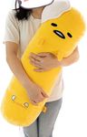 futurecos Cute Yellow Long Egg Plush Toy Round Pillow The Lazy Egg Stuffed Doll Toys Decorative Throw Pillows Bed Decor Gift for Girls Boys 68CM