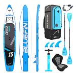 Bluefin Cruise SUP Board Set | Inflatable Stand Up Paddle Board | 6 Inch Thick | Fiberglass Paddle | Kayak Seat | Complete Accessories