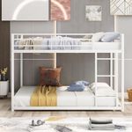 Abubakar Enterprises Metal Bunk Bed with Safety Guard Rails Low Bunk Bed, White