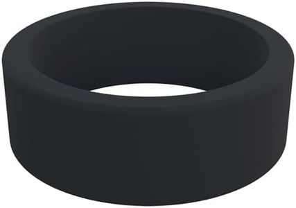 QALO Men's Basic & Flat Silicone Ring, Gunmetal (Size 11) - Men’s Silicone Wedding Band - Breathable Comfort Fit Silicone Rings for Men - Durable Rubber Engagement Rings for Him - 8mm x 2mm