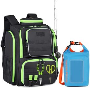 Kelokeli 40L Fishing Backpack with Extra Waterproof Storage Bag