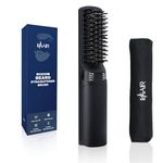 Ihhair Premium Beard Mini Straightener Brush,Professional Straightener Brush For Men,Rechargeable 5200 Mah Straightening Tool Heated Comb,For Short&Long Beards For Home And Travel,Black, 20 Watt