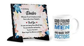 Eagletail India God Found Some of The Strongest Men and Made Them Doctors Ceramic Coffee Mug and Rock Slate