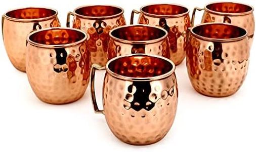 Zap Impex Moscow Mule Tazza in rame – Set di 8 – 100% bicchieri realizzati a mano in puro rame massiccio per uso alimentare – 16 oz vetro di rame da cocktail di alta qualità
