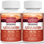 Liposomal Astaxanthin Supplement 24mg Per Serving, Powerful Antioxidant Formula Than VIT C, Eye & Immune Health Support, Superior Absorption (120 Count (Pack of 2))