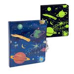 Peaceable Kingdom Press Deep Space Glow in The Dark Lock & Key Diary