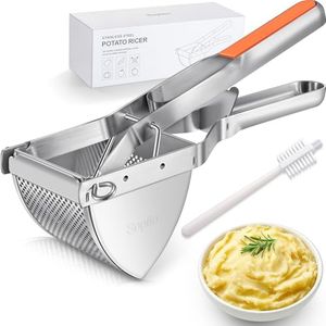 Potato Ricer, Sopito Stainless Steel Potato Masher for Commercial and Home Use, Orange