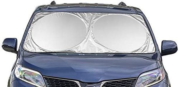 Extra Jumbo Car Windshield Sunshade (70.9" x 39.4"), Fits Extra Large Windshields in Minivans, Cars, Trucks