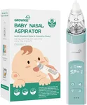 GROWNSY Nasal Aspirator for Baby with Protection Mode, Electric Nose Suction for Baby, Automatic Baby Nose Sucker with 3 Silicone Tips, Adjustable Suction Level, Music and Light Soothing Function