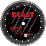 Lackmond Beast Pro 7" Wet/Dry Porcelain Turbo Mesh Saw Blade - 7" Tile Cutting Tool with Quick Cooling Mesh Rim & 7/8" - 20mm - 5/8" Arbor - BPM7