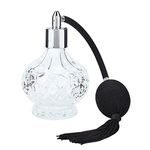 Glass Refillable Vintage Perfume Bottle with Black Bulb & Tassel Atomizer Sprayer - 2.70oz/80ml