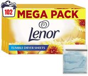 Direct Mart Lenor Tumble Dryer Sheets Pack of 3 | For Refreshing Summer Breeze Fragrances and Long lasting Freshness | 34 Sheets Per Pack - Total 102 Sheets with Laundry Washing Bag