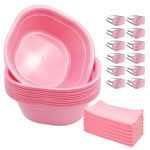 36 Pcs Kids Foot Spa Kit for Girls, Spa Party Supplies for Girls with 12 Pcs Foot Tub & 12 Pcs Pink Hand Towels & 12 Pcs Eye Masks for Girls Sleepover Slumber Party Supplies (Pink)