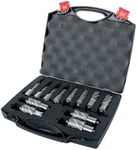 Evolution Power Tools Annular Cutter Kit for Magnetic/Mag Drills, 1 Inch Depth Drill Bit, Mixed Width 7/16 to 1-1/8 Inch, Carry Case Included, Set of 12