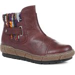 Pavers Wide Fit Ankle Boots - Burgundy Size 8