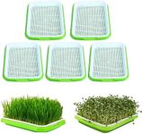 Homend 5 Pack Seed Germination Tray BPA Free Nursery for Seedling Planting Great for Garden Home Office, Green, White