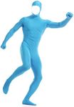 Aniler Men's and Women's Spandex Open Face Full Body Zentai Costume Bodysuit (Small, Light Blue)