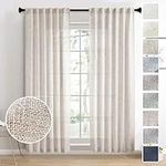 MEETBILY Natural Faux Linen Curtain